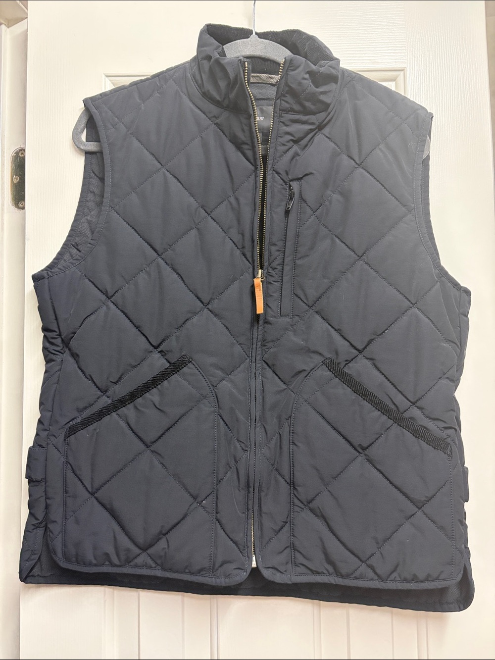 J Crew Men's Quilted Zip-Front Vest - Black